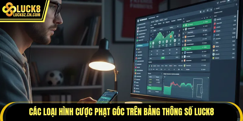 Các loại hình cược phạt góc trên bảng thông số LUCK8